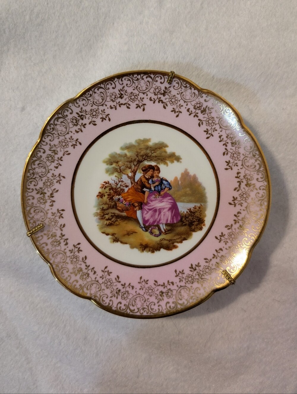 Limoges France Fragonard Courting Couple Porcelain 5" Plate